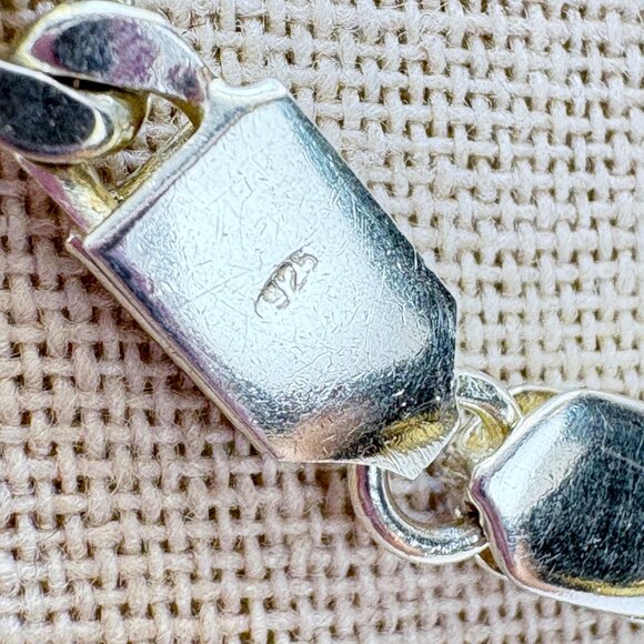 VTG Sterling Silver 925 Curb Link Chain Necklace Lobster Clasp Size 20" Length - Picture 7 of 11